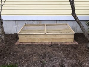 Empty cold frame ready for plants